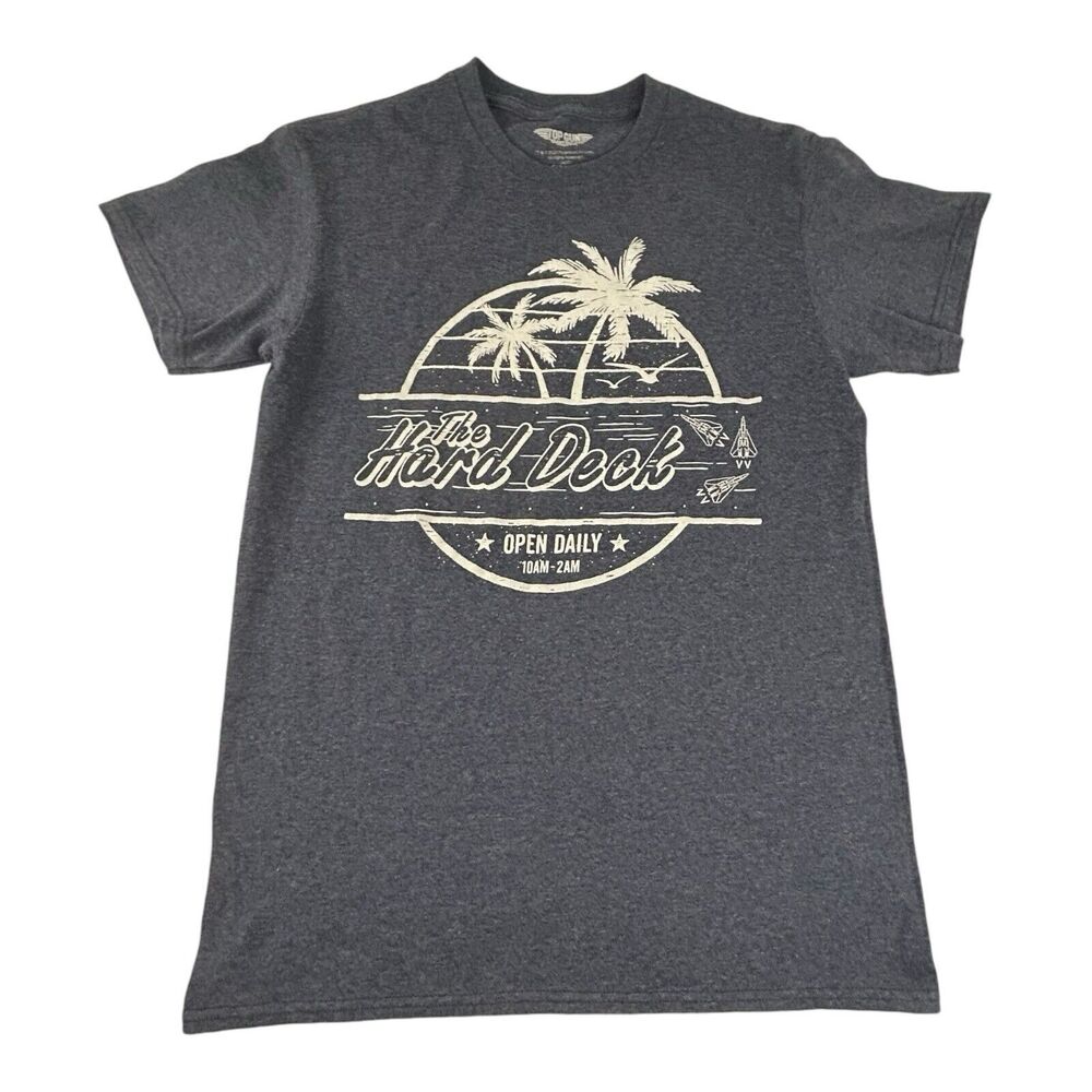Top Gun Maverick T- Shirt “The Hard Deck" Heathered Blue Crew Neck Mens S Tee